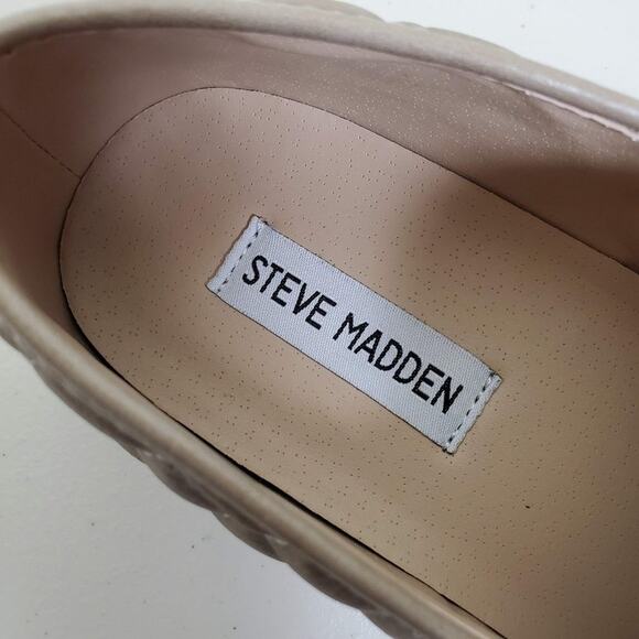 Steve Madden Zaander Quilted Slip On Sneakers Tan Leather Womens Size 9.5 - Picture 7 of 11